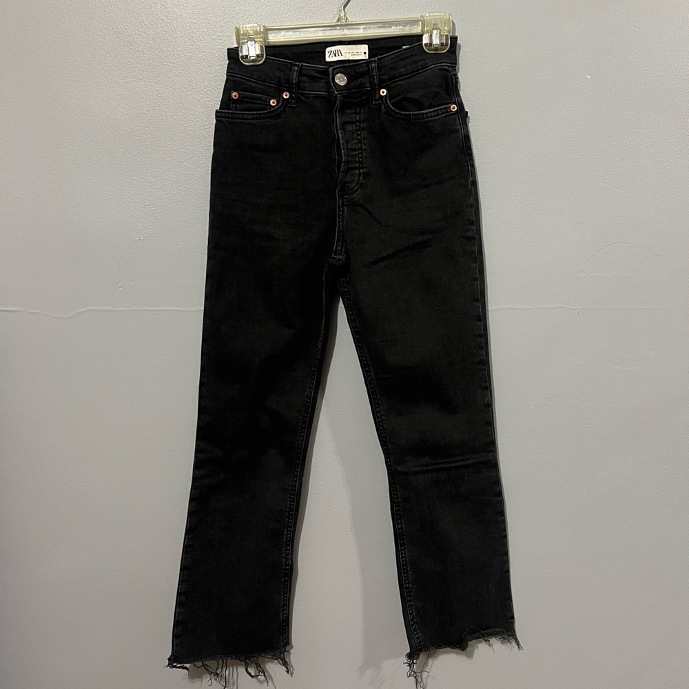 Zara Black Mini Flare Boot Jeans